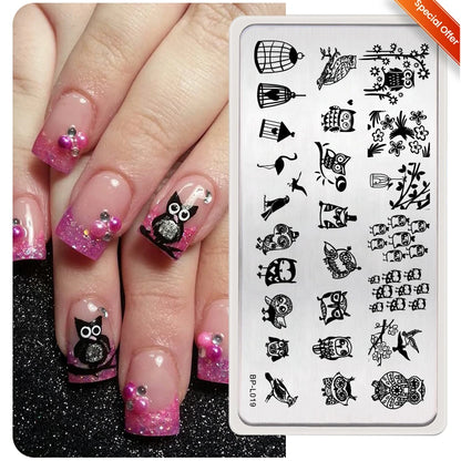 BORN PRETTY Nail Stamping Plates for Design French Nail Art Templates Printing Merry Christmas Image Stainless Stencil Tools 