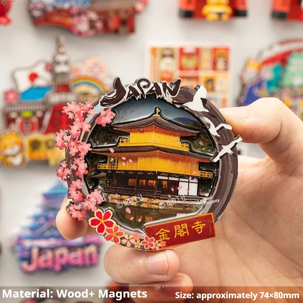 Japanese Travel Souvenir Fridge Magnet City Tourist Attraction Home Decor Basswood Resin Stickers Creative Gifts from Japan -