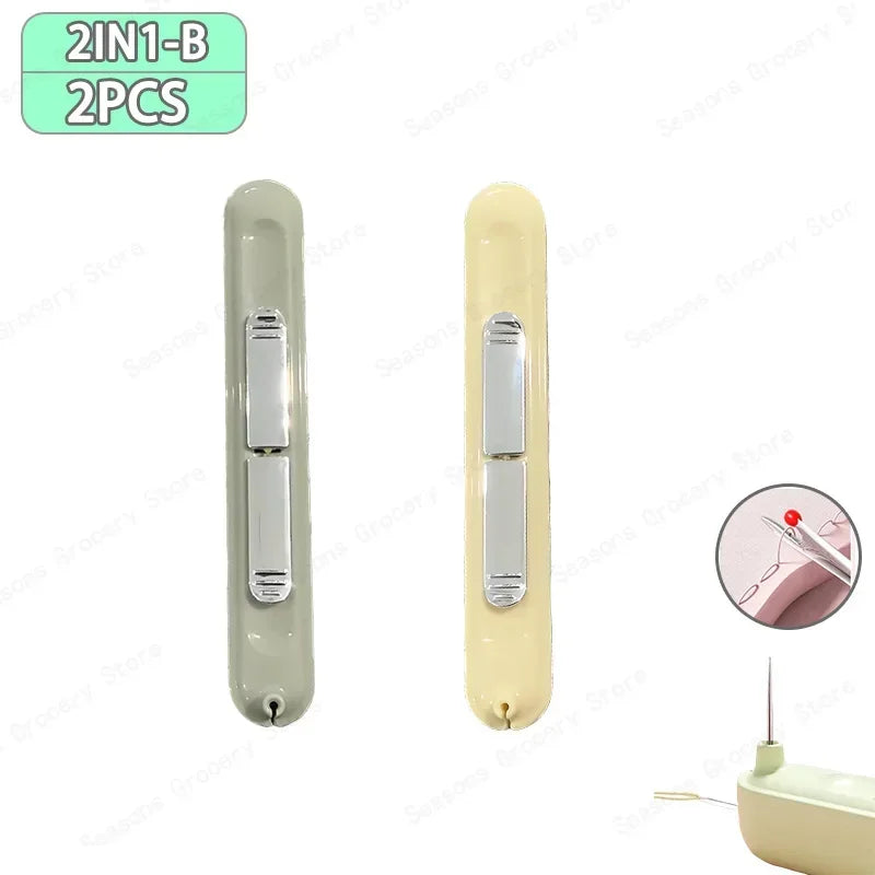 2 In 1 Needle Threader and Seam Ripper Tool Multifunctional Sewing Thread Remover Cross Stitch Crafting Accessories Easy Use 
