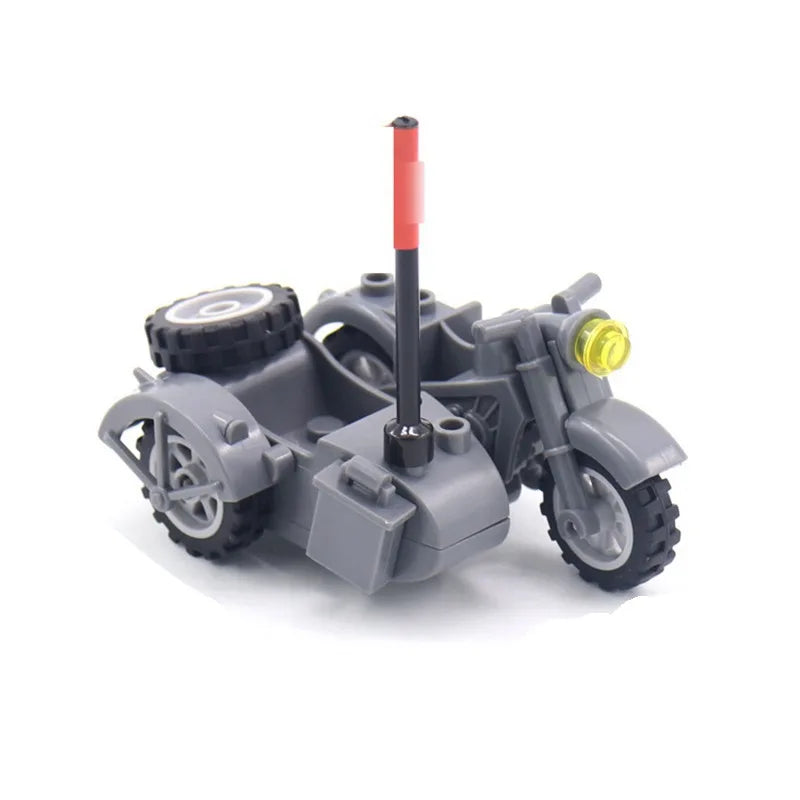 Military Weapon Motorcycle Many Colors Toys For Children Accessories War II Transportation Facility Militaries Compatible Blo