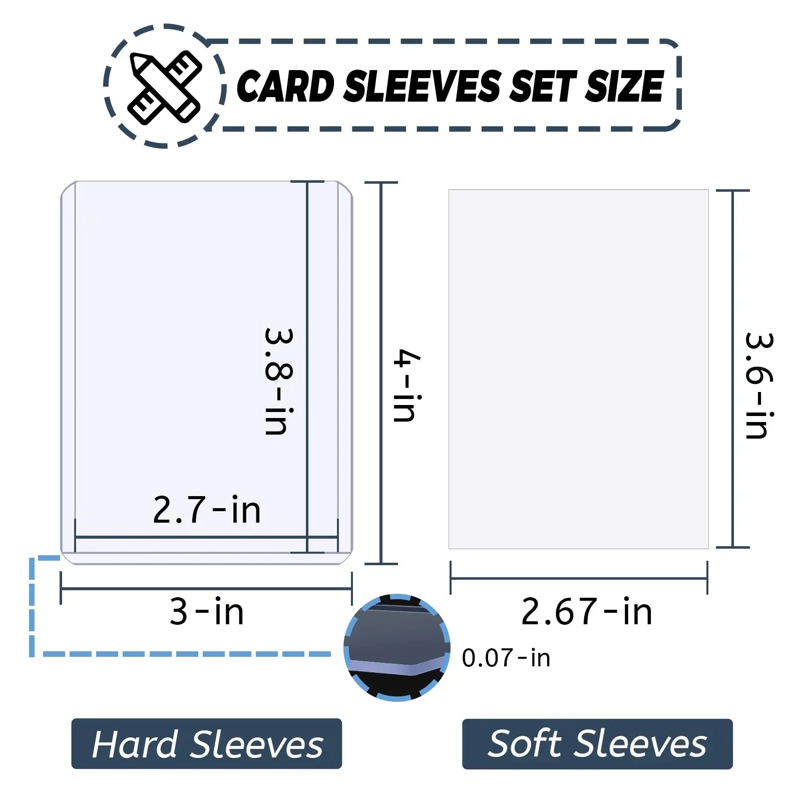 100-600pcs Card Sleeves Hard Soft Card Holder Covered With Protective Filmclear Trading Protectors For Pokmone Football Gamec