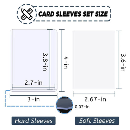 100-600pcs Card Sleeves Hard Soft Card Holder Covered With Protective Filmclear Trading Protectors For Pokmone Football Gamec