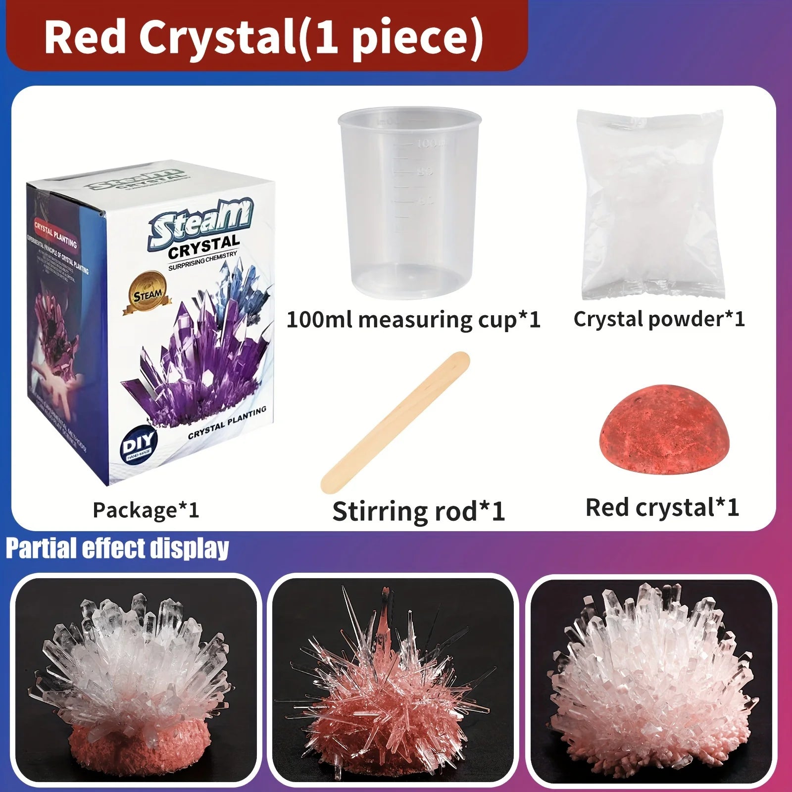 Science education toys, crystal growth and planting, educational puzzle toys, DIY crystal growth toys, Halloween/Christmas - 