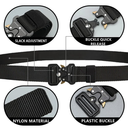 Men's Belt Outdoor Hunting Tactics Belt Multi functional Buckle Nylon Belt Marine Corps Canvas Belt