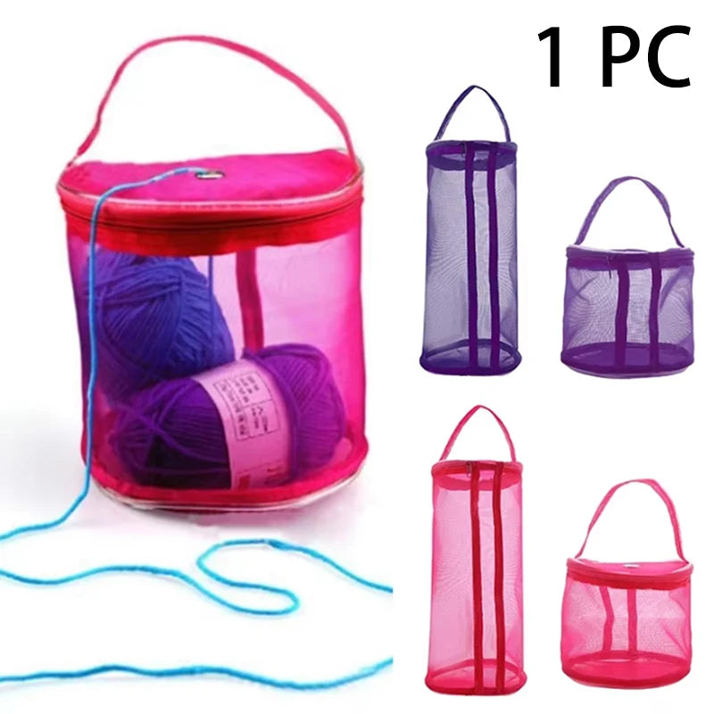 1 PC，Portable Yarn Storage Bag Hollow Mesh Knitting Wool Yarn Bags Crochet Yarn Handbag Organizer Weave Tools Sewing Accessor