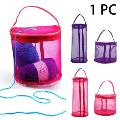 1 PC，Portable Yarn Storage Bag Hollow Mesh Knitting Wool Yarn Bags Crochet Yarn Handbag Organizer Weave Tools Sewing Accessor