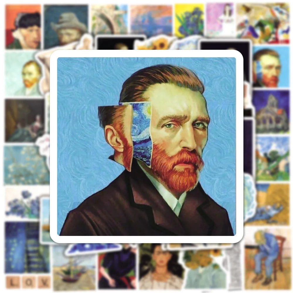 10/30/50PCS Vintage Painting PVC Sticker Aesthetic Decoration Scrapbooking Korean Stationery School Supplies