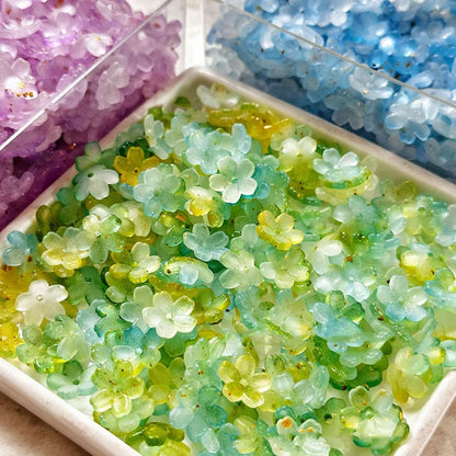 100Pcs/lot 10mm Colorful Flower Acrylic Spacer Beads For Jewelry Making DIY Bracelet Necklace Accessories - Tape D-100Pcs
