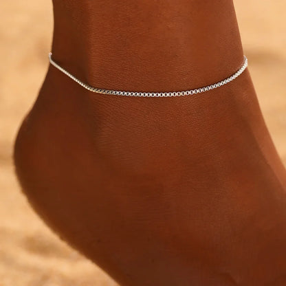 Stainless Steel Anklets Minimalist Popular Design Adjustable link Chain Non-fade For Women Everyday Wear Length 21cm+5cm - 4