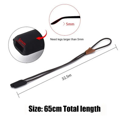 Adjustable Eyewear Rope Leather String Holder Sunglasses Chain Eyeglass Lanyard Anti Lost Glasses Strap Sports Accessories