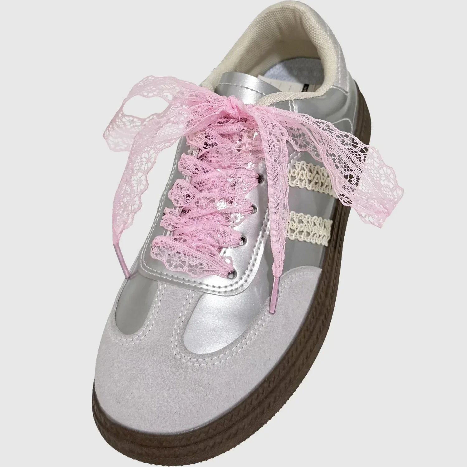 Lace Shoelaces for Women Casual Shoes 2.9CM Width Flat Shoelace for Sneakers Black White Shoe Laces Accessorices