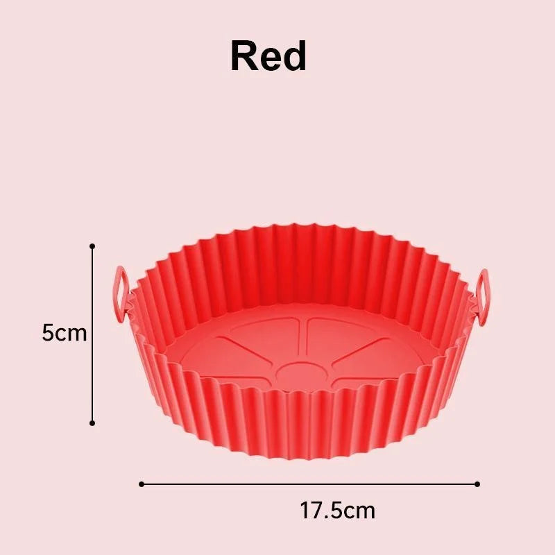 Air Fryer Silicone Liners Air Fryer Silicone Pot Reusable Silicone Air Fryer Liners Food Safe Non Stick Air Fryer Basket Acce