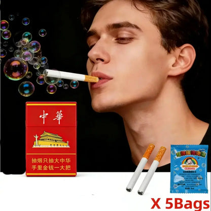 Photo Prop Gng Device 1 Smoking case 2 pipes 5 bubble water Funny Cigarette Bubble Machine Box Toy Outdoor