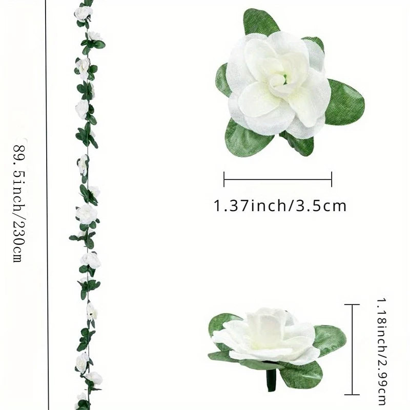 250CM Artificial Rose Flowers for Wedding Home Room Decoration Autumn Garden Outdoor Arch Christmas Rattan DIY Fake Plants Vi
