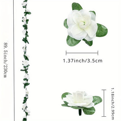 250CM Artificial Rose Flowers for Wedding Home Room Decoration Autumn Garden Outdoor Arch Christmas Rattan DIY Fake Plants Vi