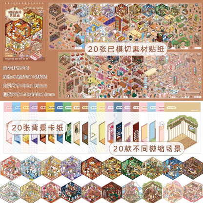 40Pcs 20in1 3D Landscape Stickers Collection Book Album Cartoon Scene DIY Toy Game Festival Birthday Gift for Kid Girl Child