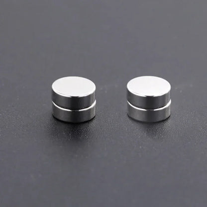 1/3Pairs 6MM Crystal Magnetic No-Pierce Stainless Steel Stud Earrings for Men Punk Zircon Magnet Earrings Non Piercing Jewelr