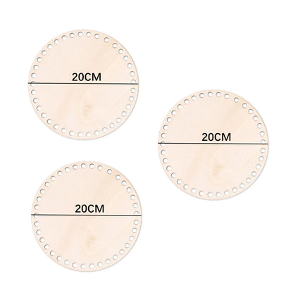 3 Pcs/Set Crochet Basket Base Poplar Plywood Unfinished Blank Cross Stitch Carved Hand-Woven DIY Crafts Basket Wooden Bottom 