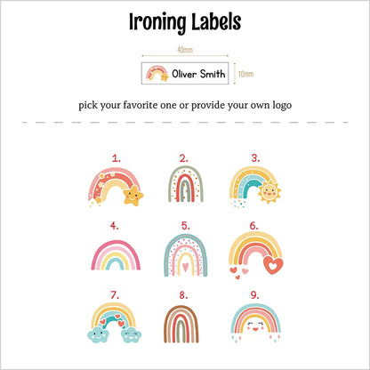Custom Ironing Labels, Personalized Name, Clothing, Children's Names,School Labels,Brand Tags,Rainbow Label (TB5653)