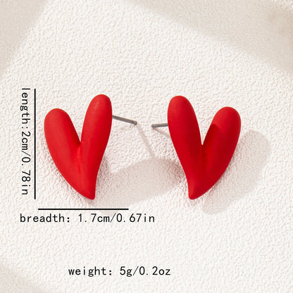 3 Pairs Elegant Design Metallic Enamel Leopard Love Heart Earring Sets Suitable for Party Valentine's Day Give To A Friend Gi