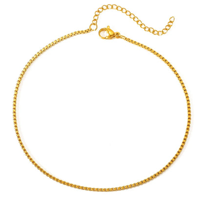 Stainless Steel Anklets Minimalist Popular Design Adjustable link Chain Non-fade For Women Everyday Wear Length 21cm+5cm