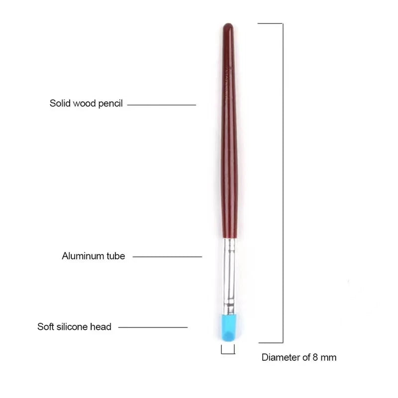 5Pcs/set Silicone Clay Sculpting Tools for Brush Modeling Dotting Nail Art Pottery Clays Tool DIY Carving Ceramics Sculpture