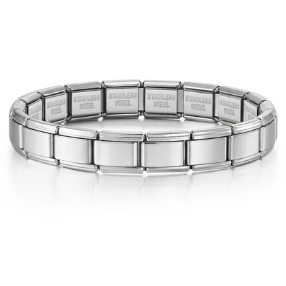 For Women Men Italian Charm Link 9mm Width Silver Gold Color Stainless Steel Bracelets on Hand DIY Making Jewelry