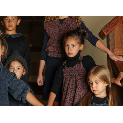 Ali Co AW26 denim leopard collection boys girls clothing dress skirt shirt vest and overalls