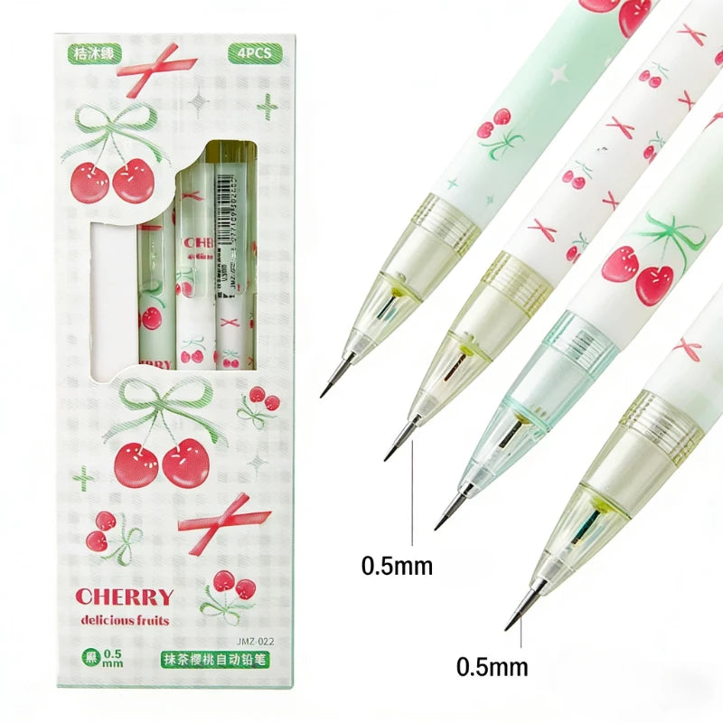 4Pcs 0.5mm Mechanical Pencils with Eraser Smooth Writing Erasable Press Automatic Pencil School Office Supply Student Station