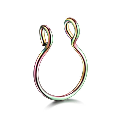 5pcs Stainless Steel Magnet Fake Nose Ring Hoop Fake Piercing Hoop Septum Rings For Women Fashion Gothic Rock Body Jewelry Gi