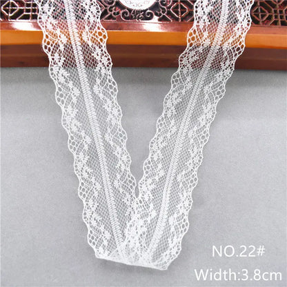 Best Selling 10yards 38kinds Color White Lace Ribbon Woven Band French African Lace Wedding Fabric DIY Clothing/gift Wrapping
