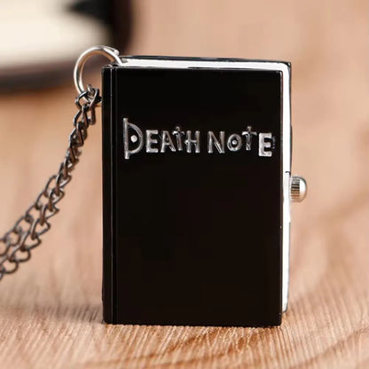 Japanese Anime Antique Necklace Chain Clock Pendant Death Note Book Quartz Pocket Watch for Men Women - black