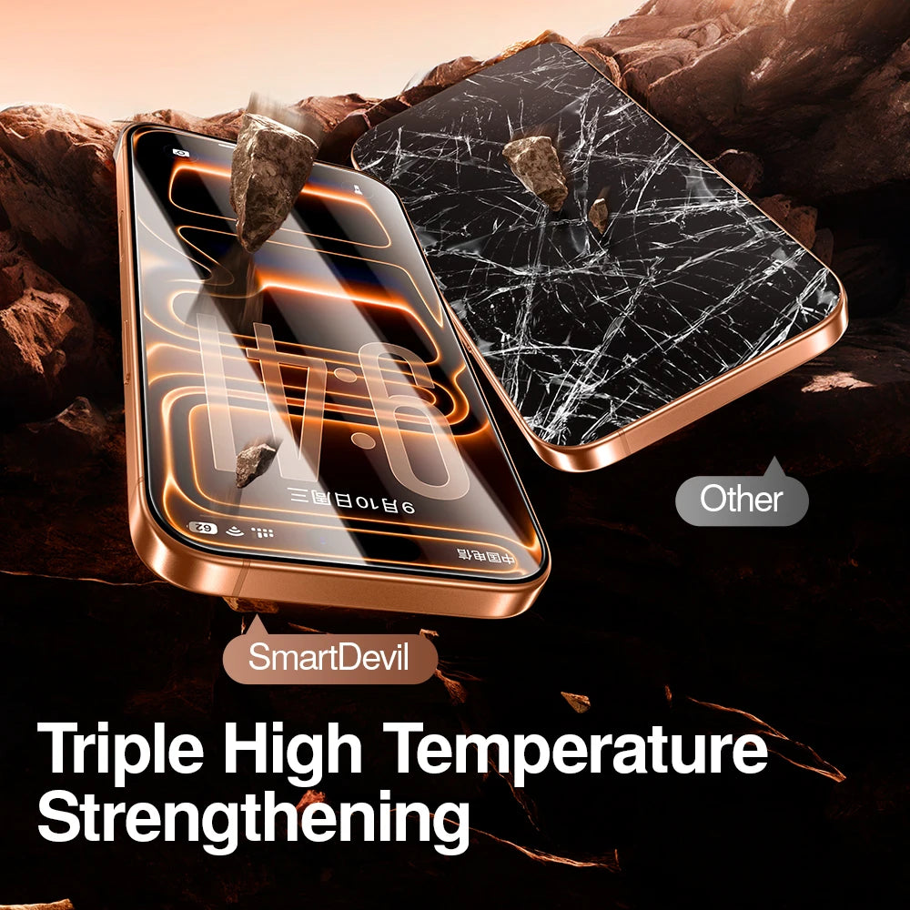 SmartDevil 2/3 pcs Screen Protector HD for iPhone 17 Pro Max 17 Air 16 Anti-fingerprint Tempered Glass Film for iPhone 16 Pro