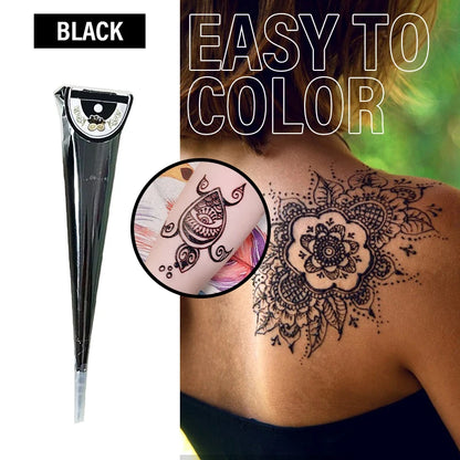 Henna Temporary Tattoo Non-Toxic Cone Body Paint Brown Tattoo Paste Waterproof Body Art Cream For Skin Decoration Festival Bo