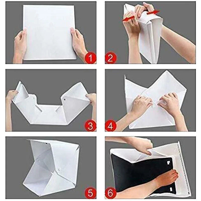 Mini Folding Photobox Photography LED Light Room Photo Studio Light Tent Box With 6 Colors Backdrops Photobox For DSLR Camera