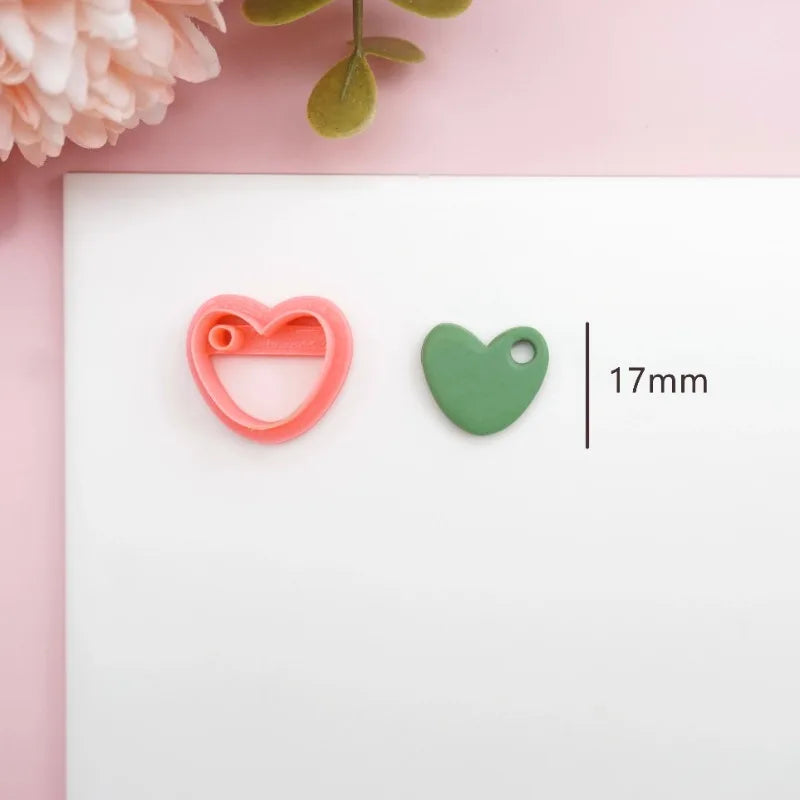 Flowers/Love Soft Ceramic Earring Mold Polymer Clay Cutter DIY Handmade Jewelry Pendant Quick Modeling Cutting Ceramic Tool -