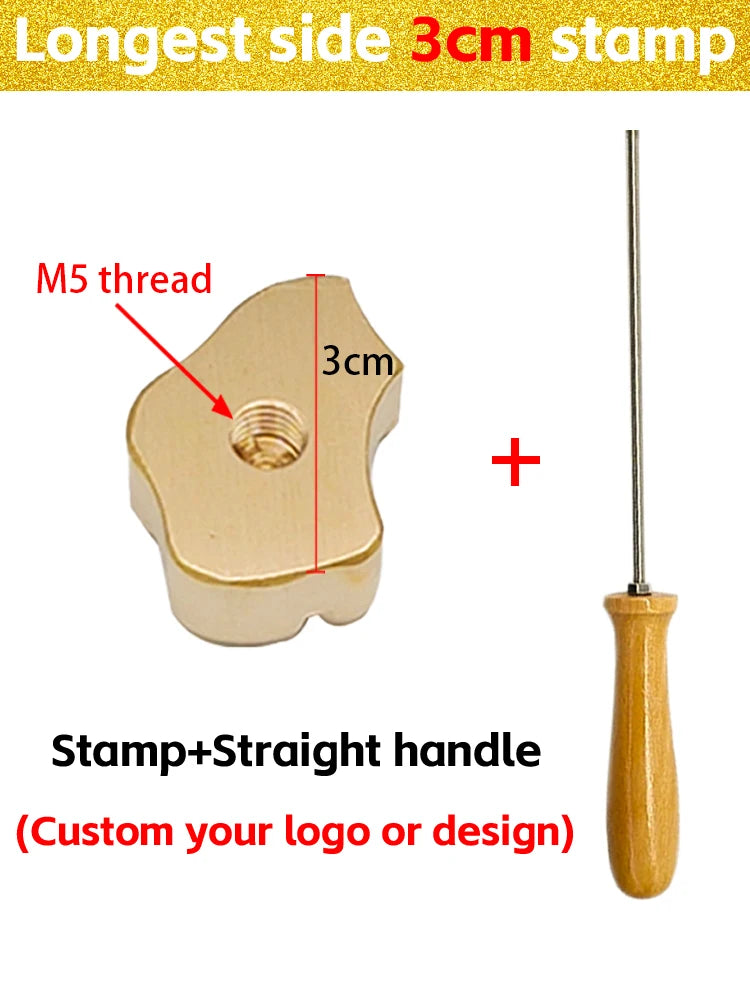 Custom Logo Branding Iron Heating Stamp Personalized Hot Brass for Bakery Cake Bread Burger Wood DIY Gift Electric Stamping M