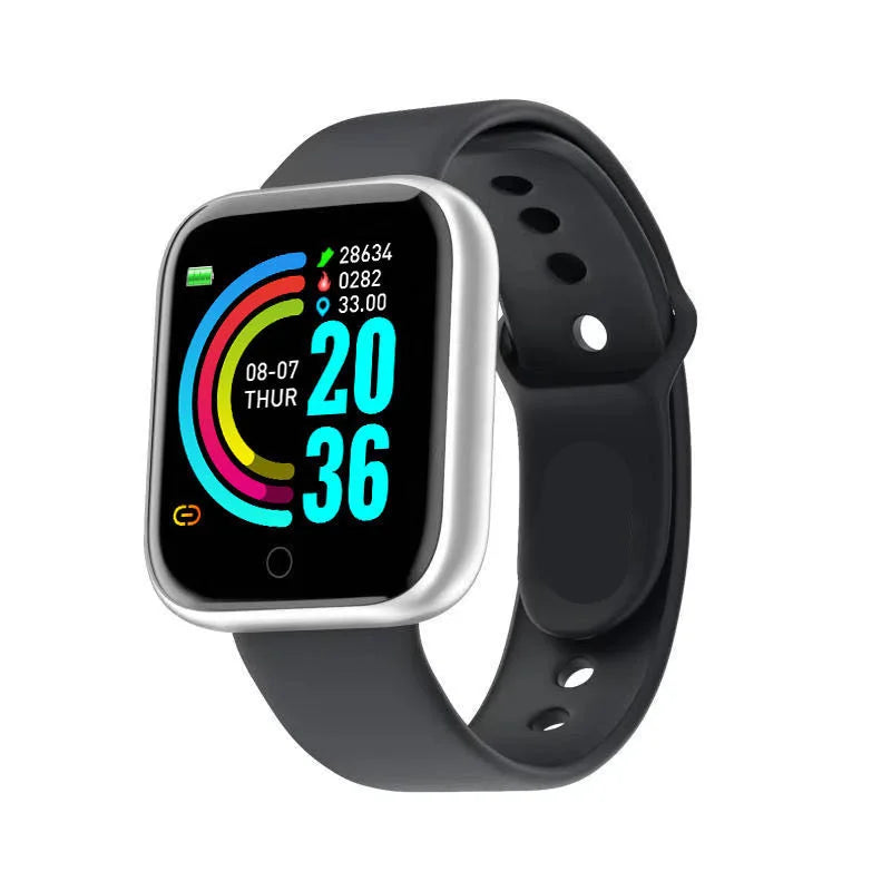Y68 Smart Watch Men Women Heart Rate Oxygen Blood Pressure Monitoring Multi-Function Sleep Monitoring Smartwatch for Ios Andr