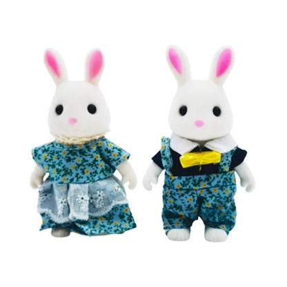 Forest Animal Family 1_12 Dollhouse Accessories Mini_yythk - White Rabbit