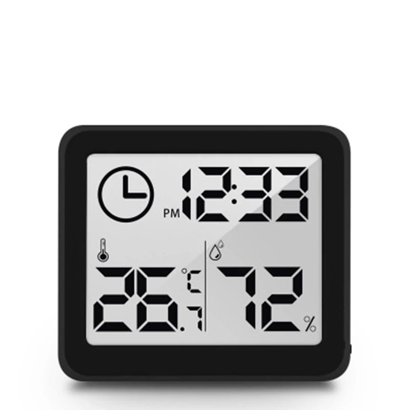 Digital Clock Desk Clock with Temperature Humidity Wall Clocks for Home Kitchen Office Desk Decorations NIDITON - Black with 