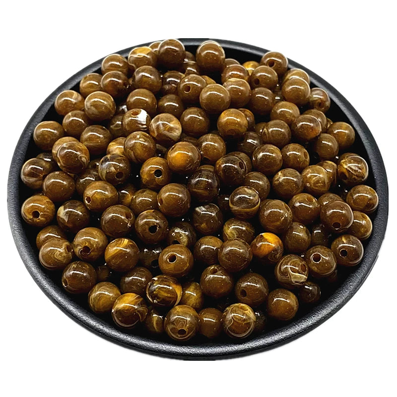 6 8 10mm Acrylic Round Beads for Jewelry Makeing Bracelet Necklace DIY Accessory - 27 / 10mm 30pcs