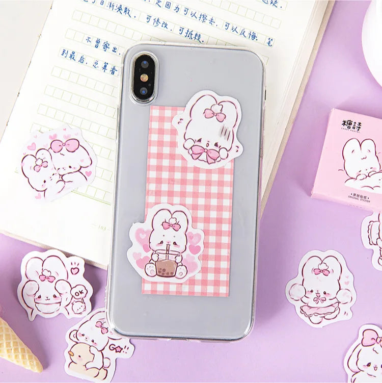 45 pcs/box Cute rabbit daily Kawaii Decoration Stickers Planner Scrapbooking Stationery Korean Diary Stickers
