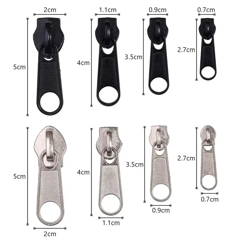 Zipper Head Zipper Repair Kit Easy Fix Zipper Slider Head Puller Closure Universal Replacement Broken Wearable 3# 5# 8# 10# -