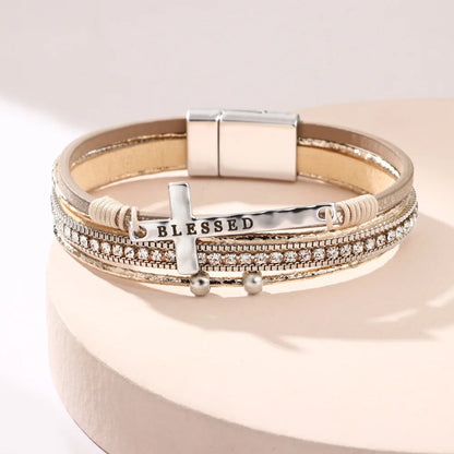 Bohemian Cowboy Chic Cross Bracelet Western Jewelry For Women Christian Bracelets Religious Bracelets