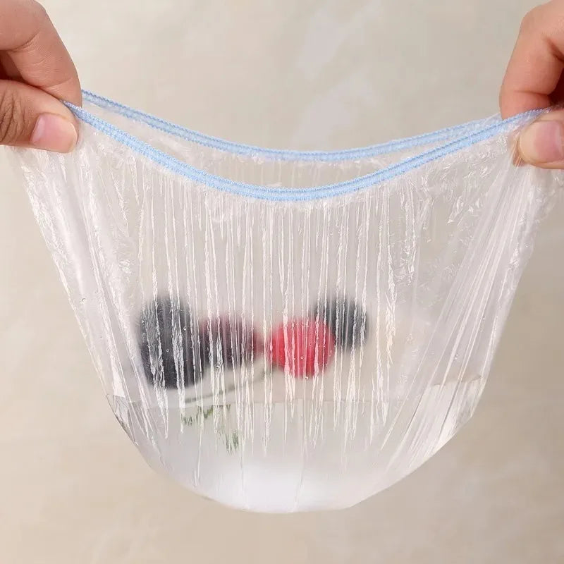500/100Pcs Colorful Disposable Food Cover Lid Elastic Wrap Fresh Film Bag Disposable Cling Cover Bowl Cover Kitchen Storage B