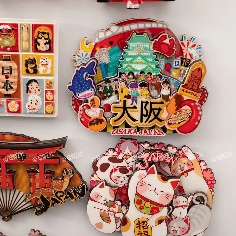 Japanese Travel Souvenir Fridge Magnet City Tourist Attraction Home Decor Basswood Resin Stickers Creative Gifts from Japan