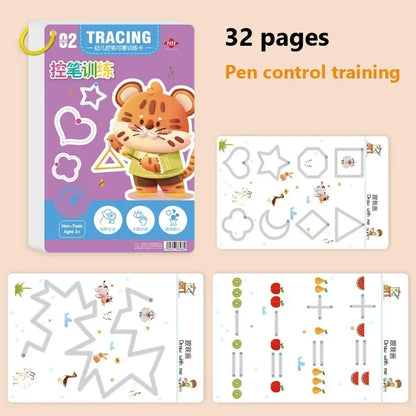 Magical Tracing Workbook Educational Montessori Books for Children Pen Control Training Reusable Calligraphy Copybook for Kid