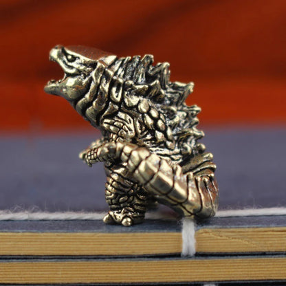 Vintage Brass Monster Figurine Creative Mythical Desktop Decor Mini Metal Ornament Abstract Art Sculpture Gift