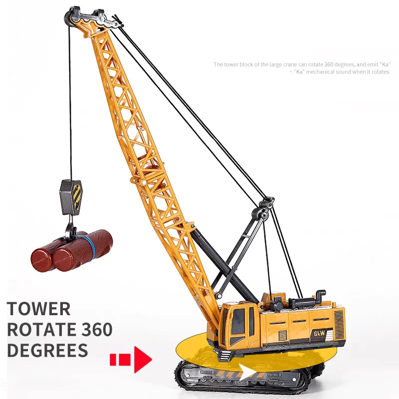 Engineering Diecast Toys for Boys Alloy+Plastic Tractor Excavator Backhoe Crane Bulldozer Kids Truck Children Vehicle Model G