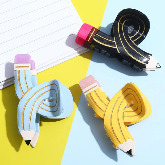 1Pcs Colored Pencil Hair Clips Back To School Season Stationery Accessories Funny Hair Jewelry Gifts Teacher Student Girl